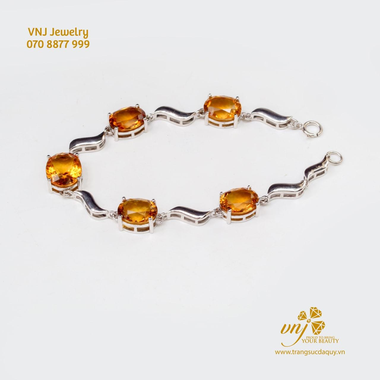Lắc Tay Đá Citrine Thiên Nhiên Ltqv2