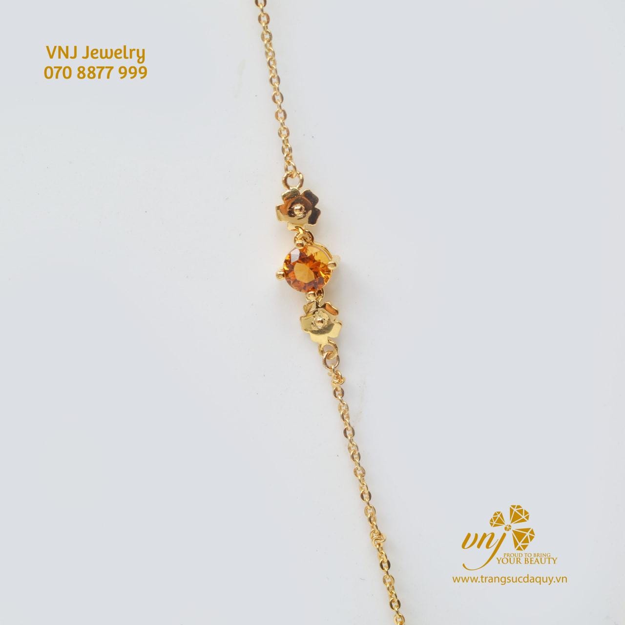 Dây Chuyền Aquamarine Mix Sapphire Vàng - VDA7