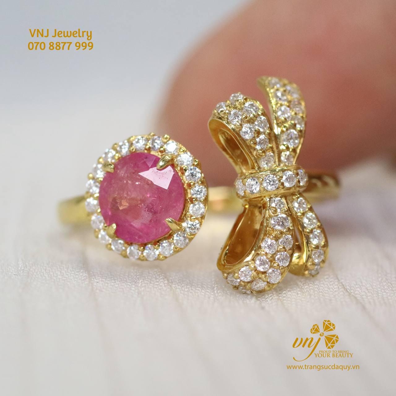 Nhẫn Nơ Đá Ruby Nwr26 (2)