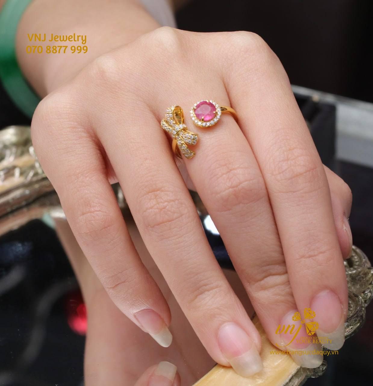 Nhẫn Nơ Đá Ruby Nwr26