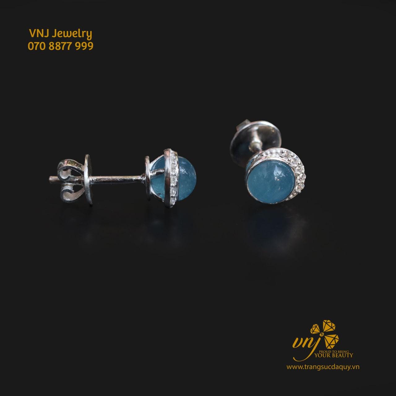 Bông Tai Sun Moon Aquamarine (3)