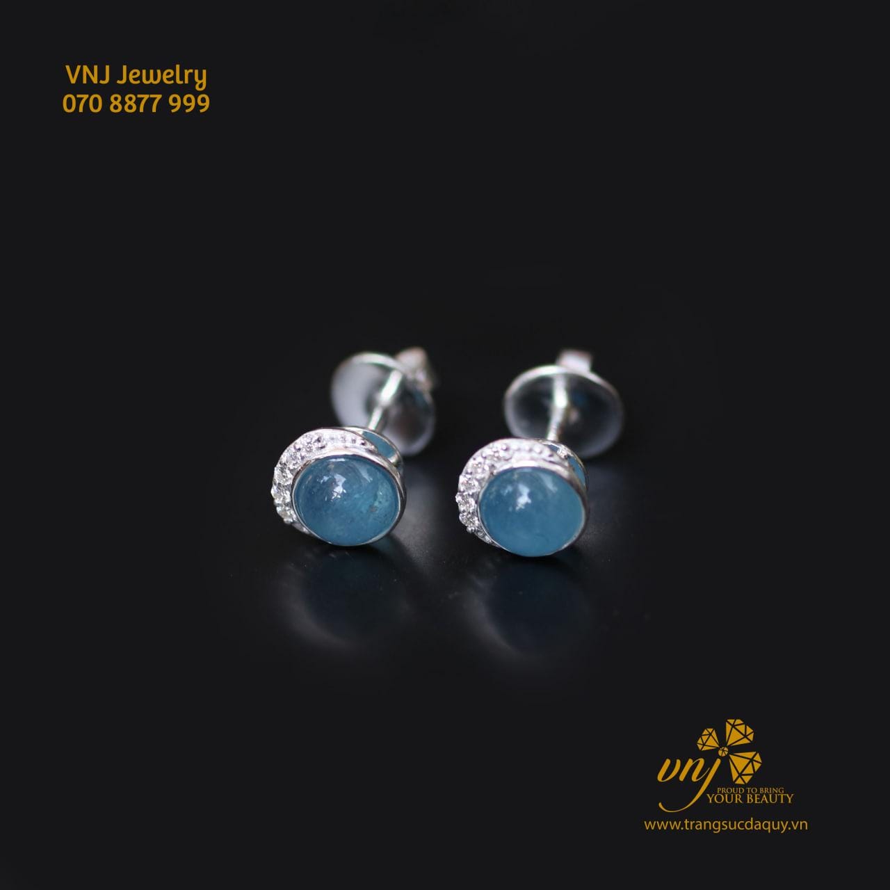 Bông Tai Sun Moon Aquamarine (4)