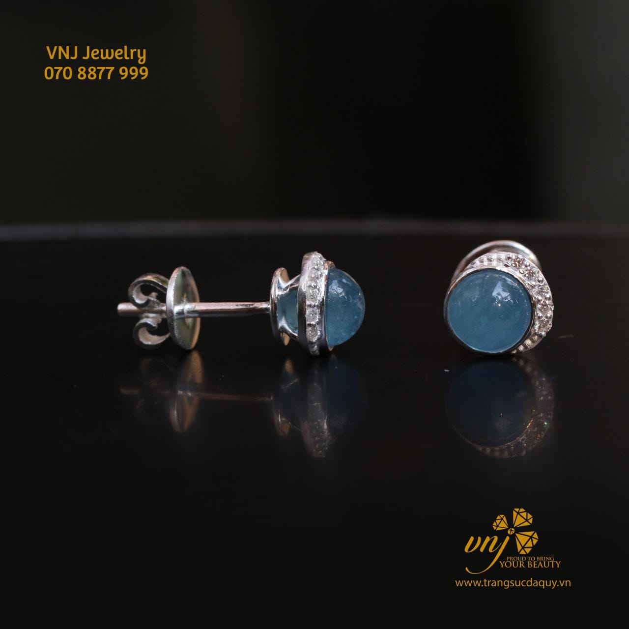 Bông Tai Sun Moon Aquamarine