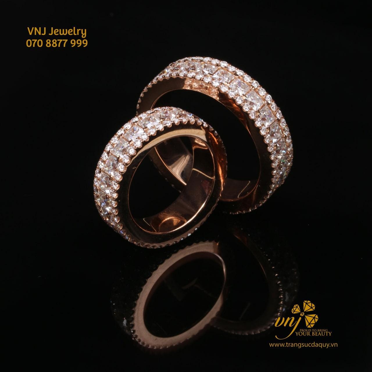 Nhẫn Cưới Vàng Trắng Hồng 2 Màu Đính Kim Cương Nc33 (4)