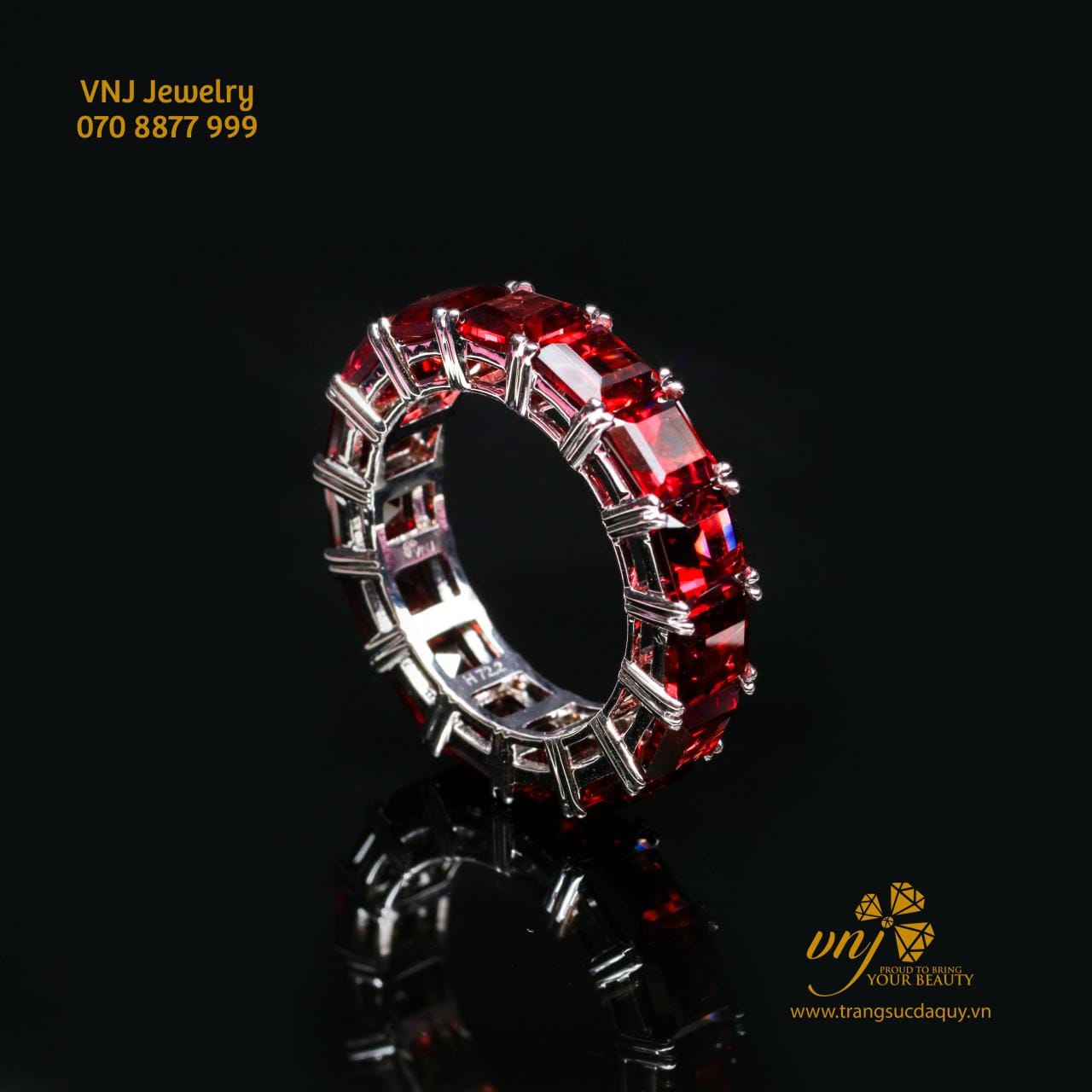 Nhẫn Eternity Unisex Đá Garnet Dqg15 (3)