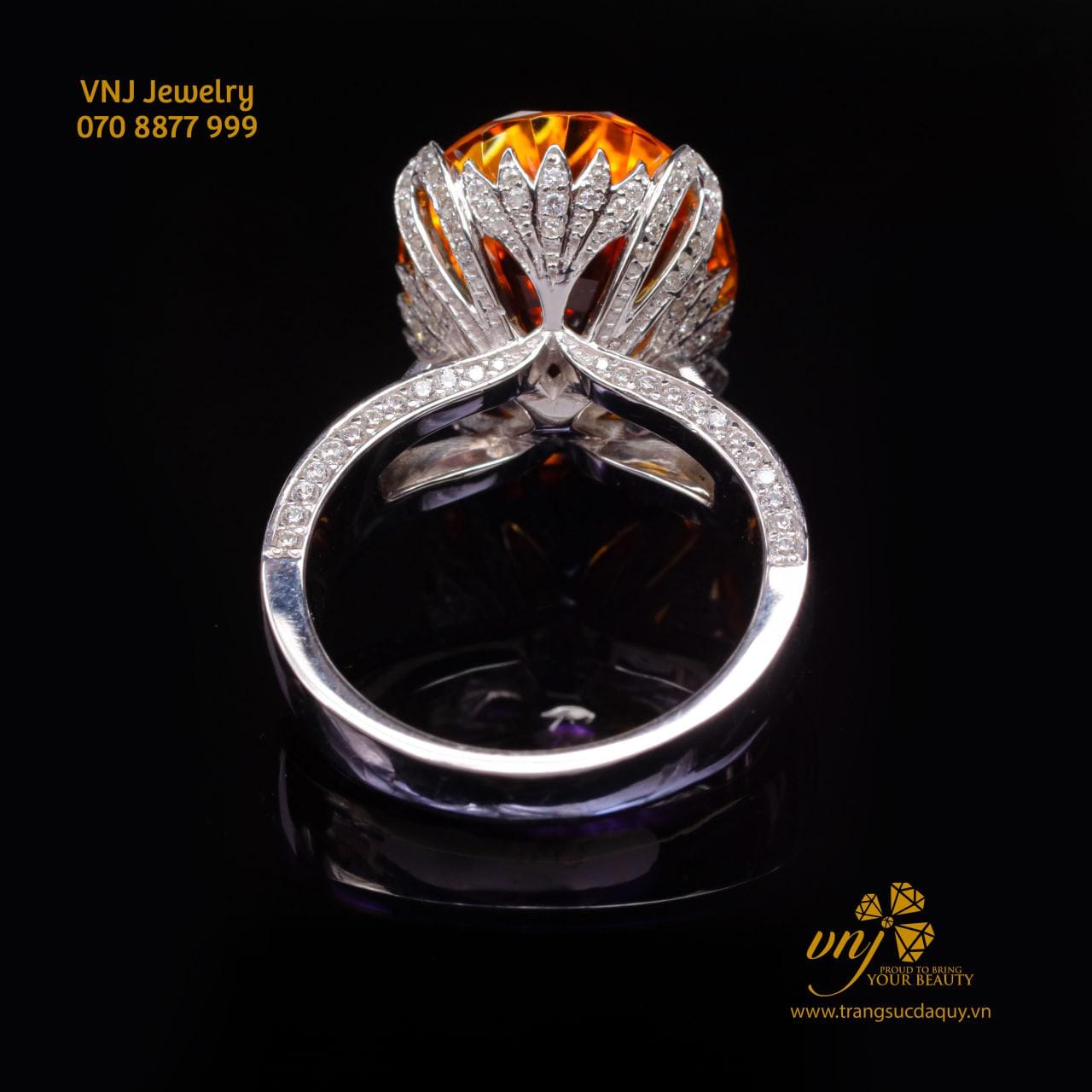 Nhẫn Citrine Hoa