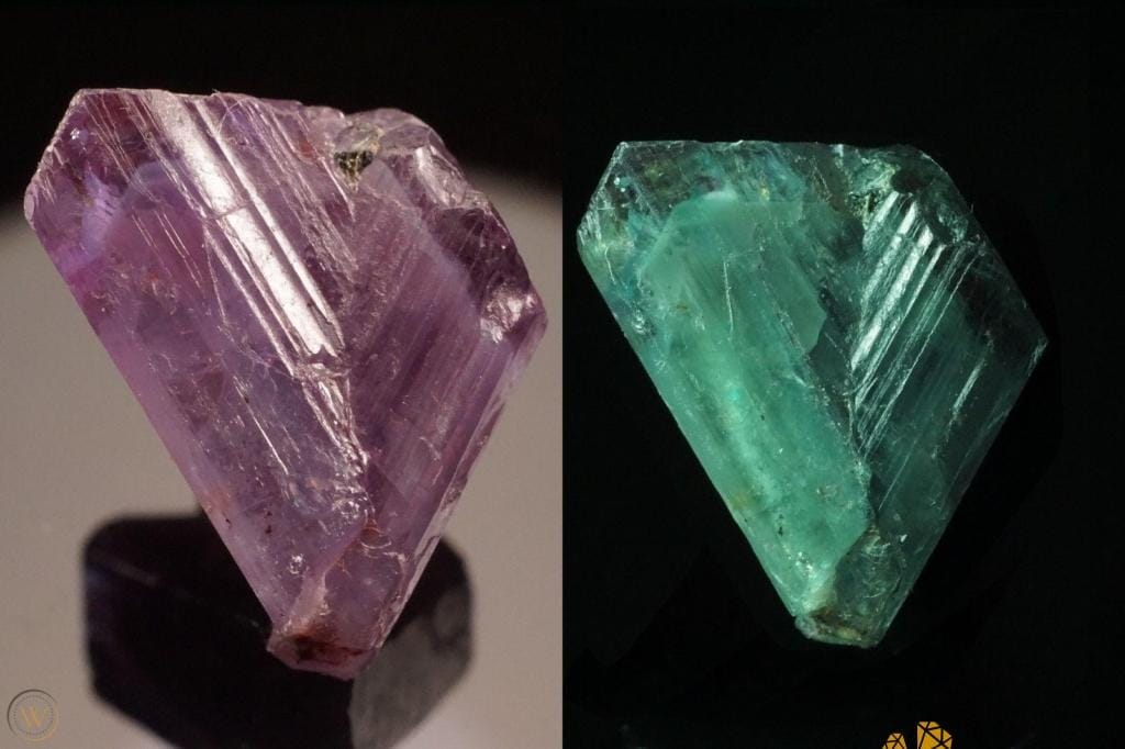 Tinh Thể Đá Alexandrite đổi Giữa Tím Và Xanh