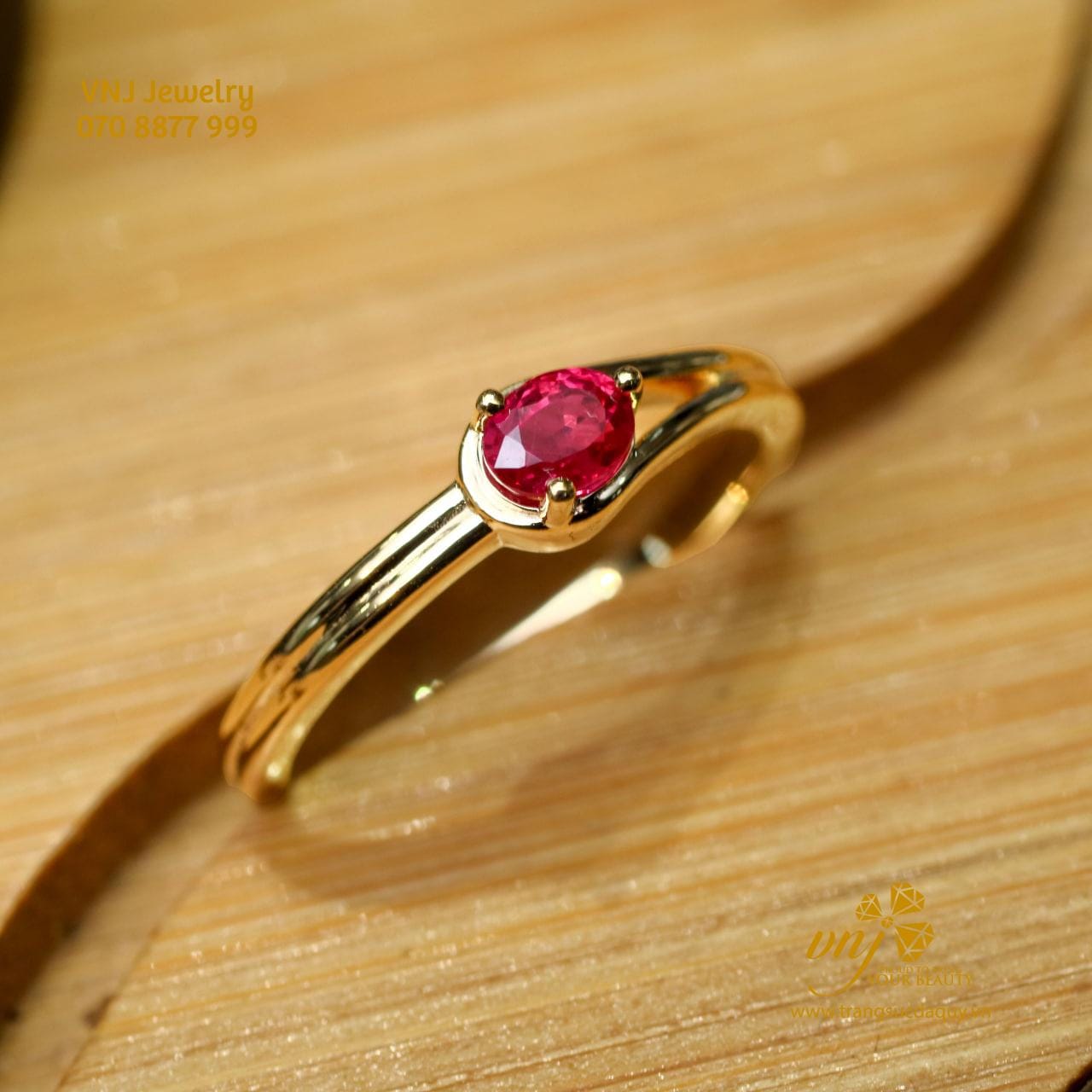 BST Nhẫn Nữ Tiny Love Ruby Thiên Nhiên NWR27