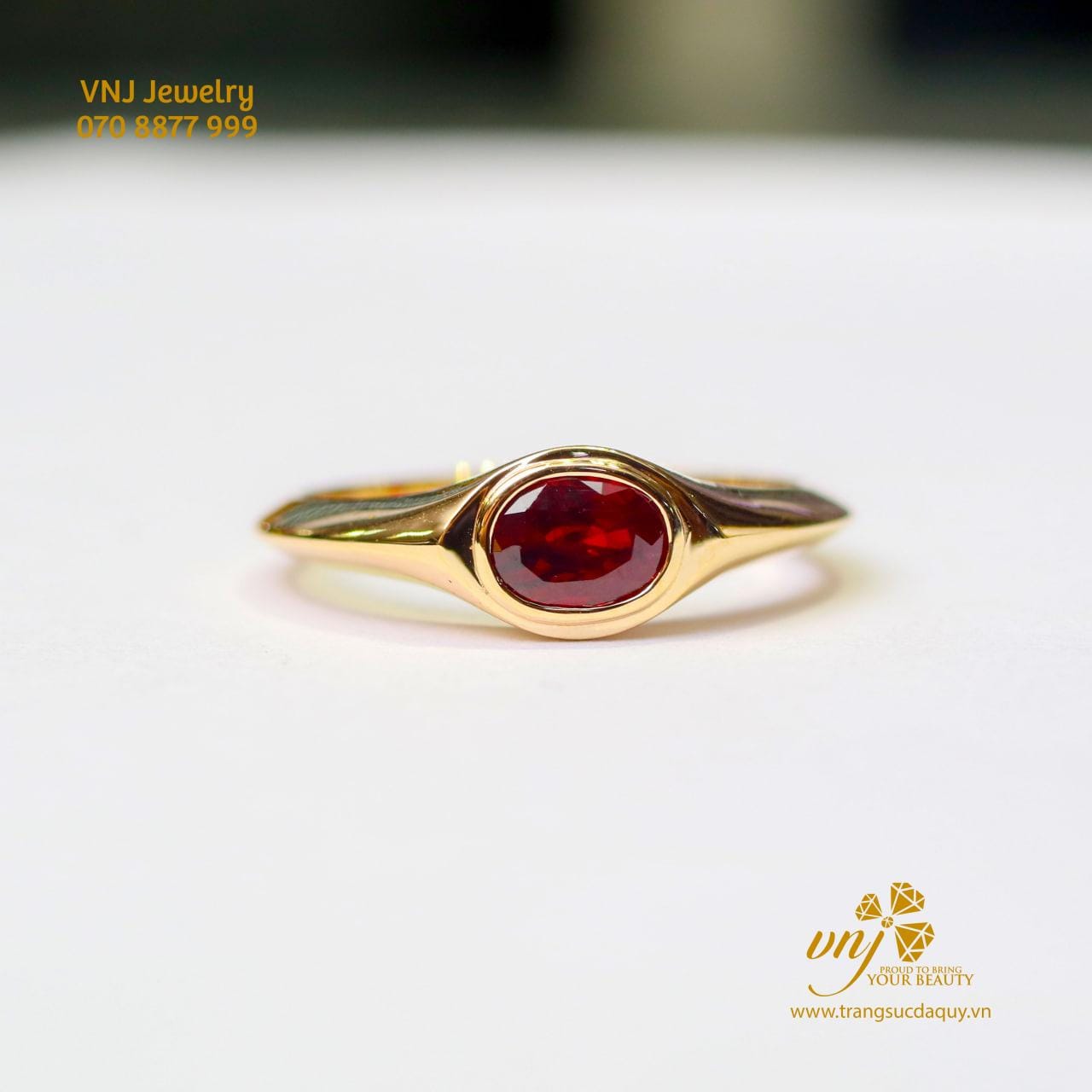 BST Nhẫn Nữ Tiny Love Ruby Thiên Nhiên NWR27