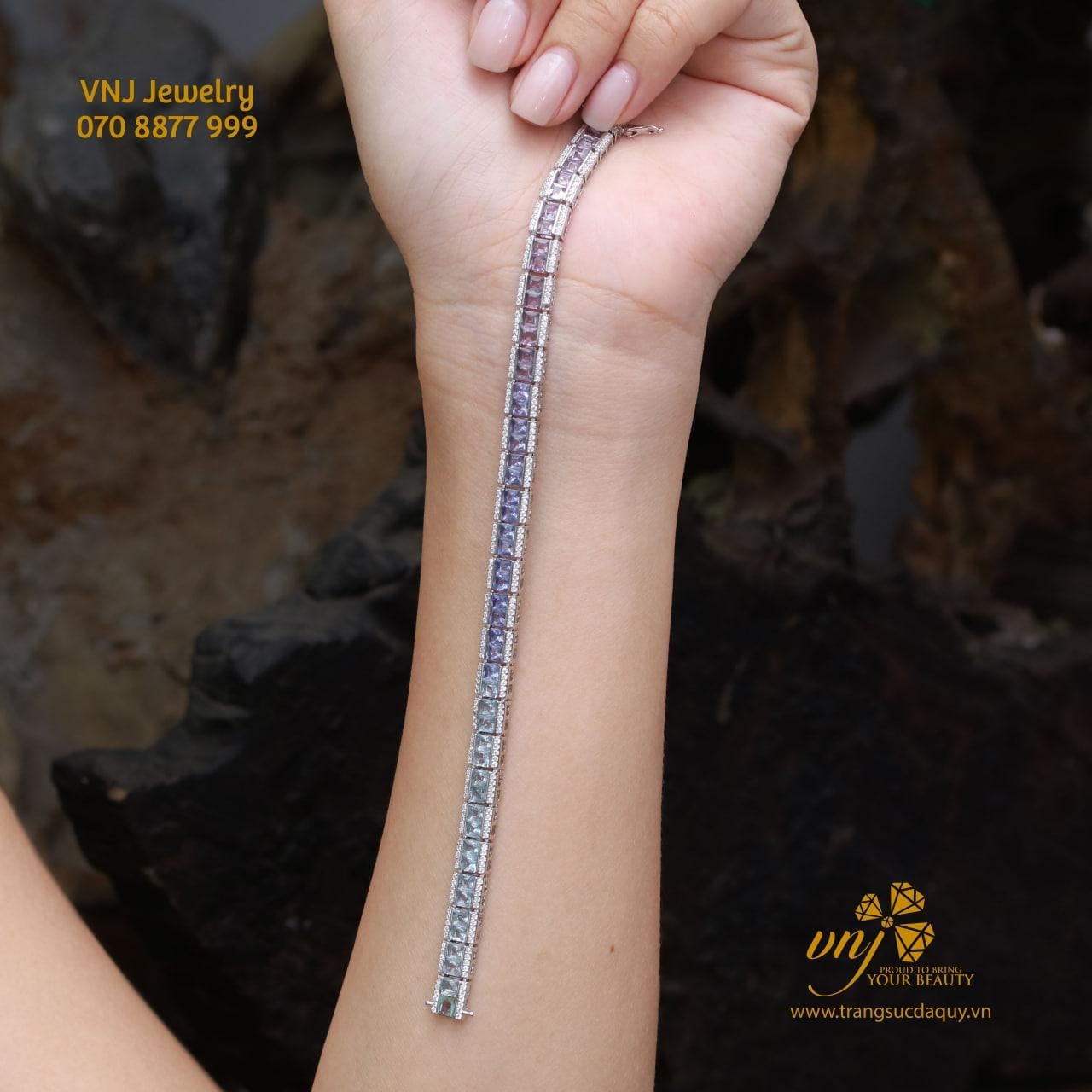 Lắc Tay Tennis Tanzanite