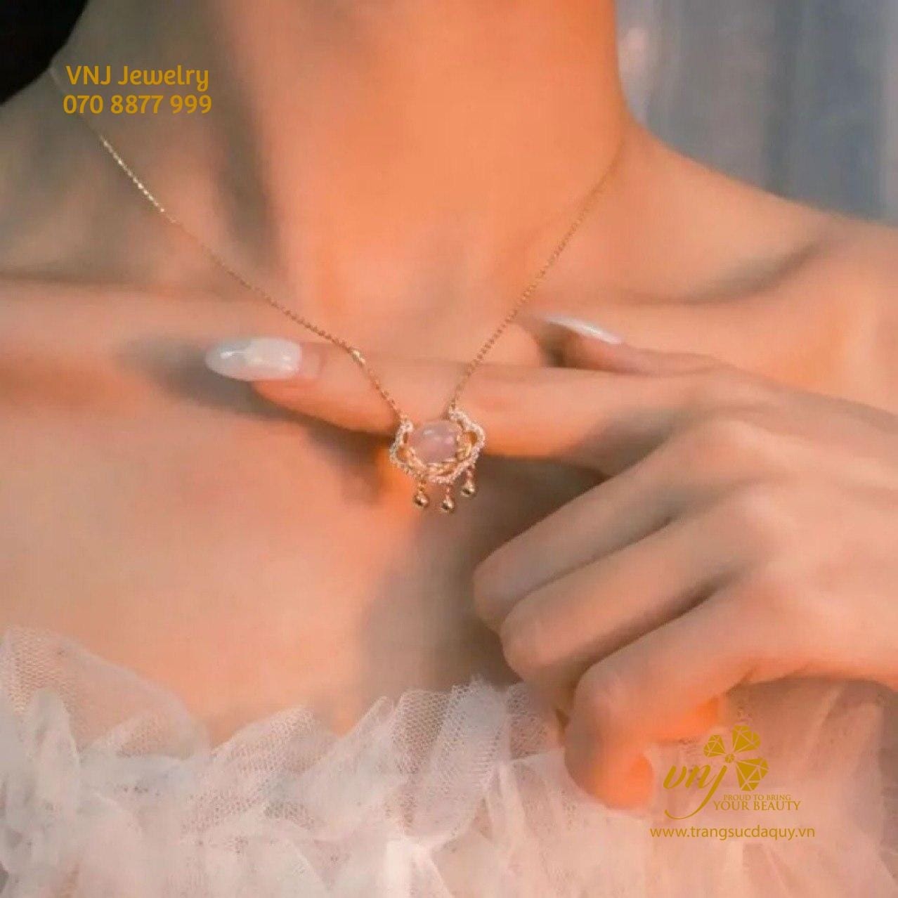 Mặt Dây Chuyền Khóa Trường Mệnh đá Mặt Trăng (2)