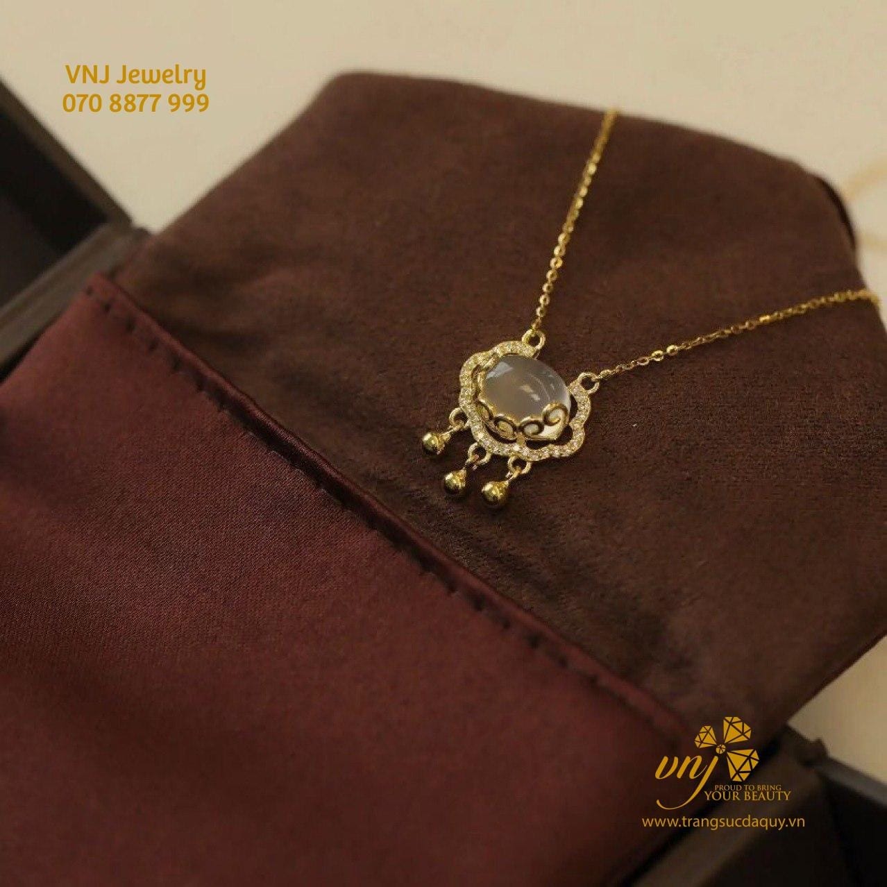 Mặt Dây Chuyền Khóa Trường Mệnh đá Mặt Trăng (3)