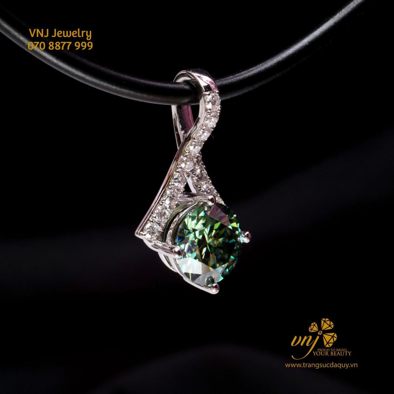 Mặt Dây Chuyền Moissanite Green Dc17 (2)