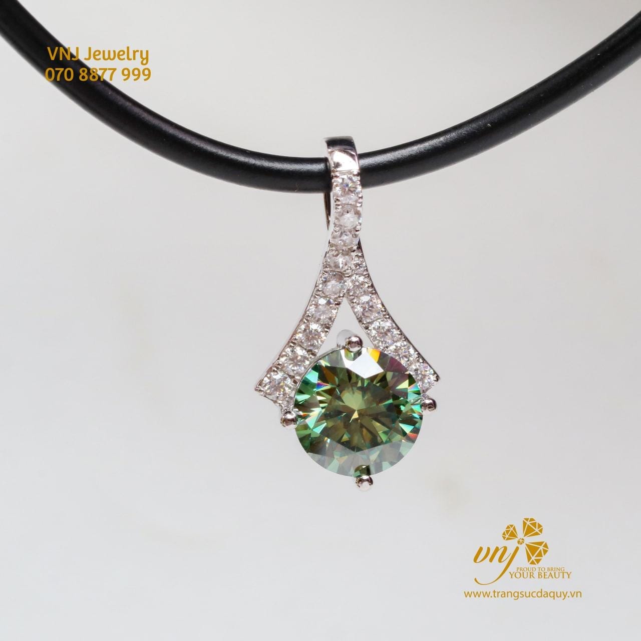 Mặt Dây Chuyền Moissanite Green Dc17 (4)