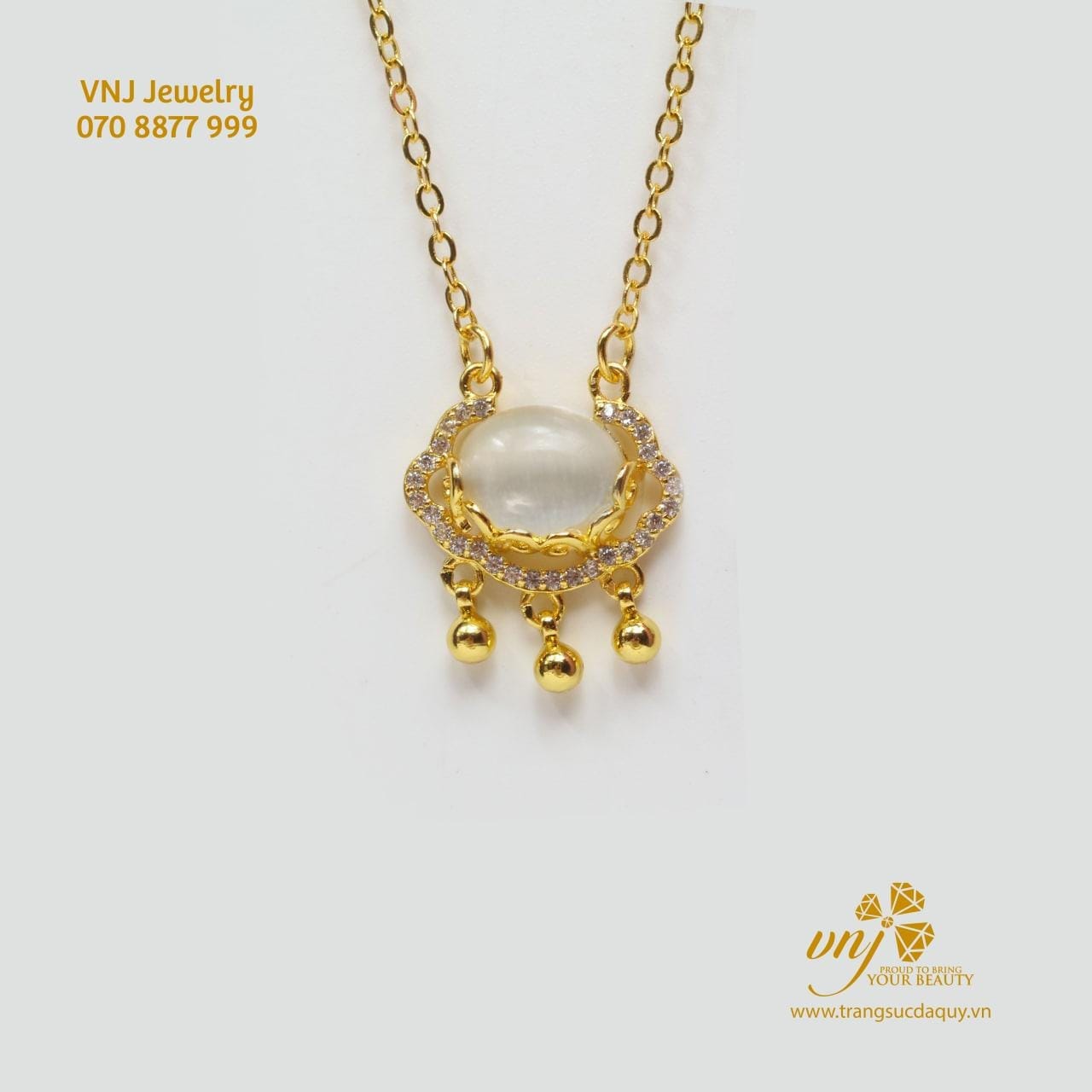 Mặt Dây Chuyền Khóa Trường Mệnh đá Mặt Trăng (2)