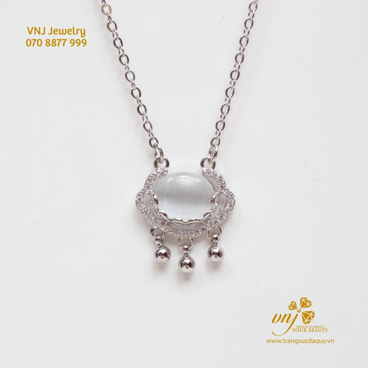 Mặt Dây Chuyền Khóa Trường Mệnh đá Mặt Trăng (3)