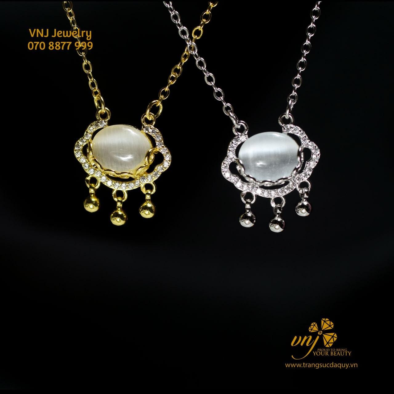 Mặt Dây Chuyền Khóa Trường Mệnh đá Mặt Trăng (5)