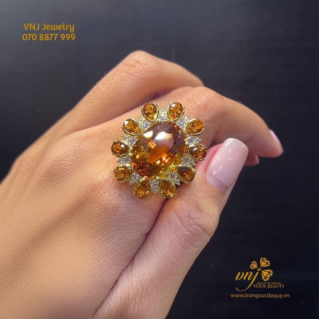 Nhẫn Citrine Thiên Nhiên Nwqv11 (5)