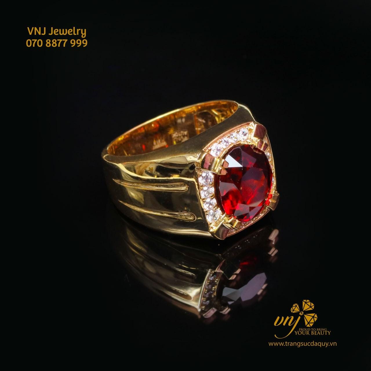 Nhẫn Đá Garnet Đỏ Thiên Nhiên (2)