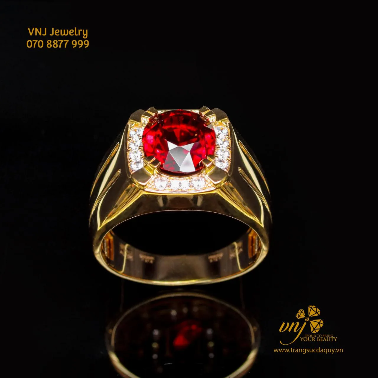 Nhẫn Đá Garnet Đỏ Thiên Nhiên (3)