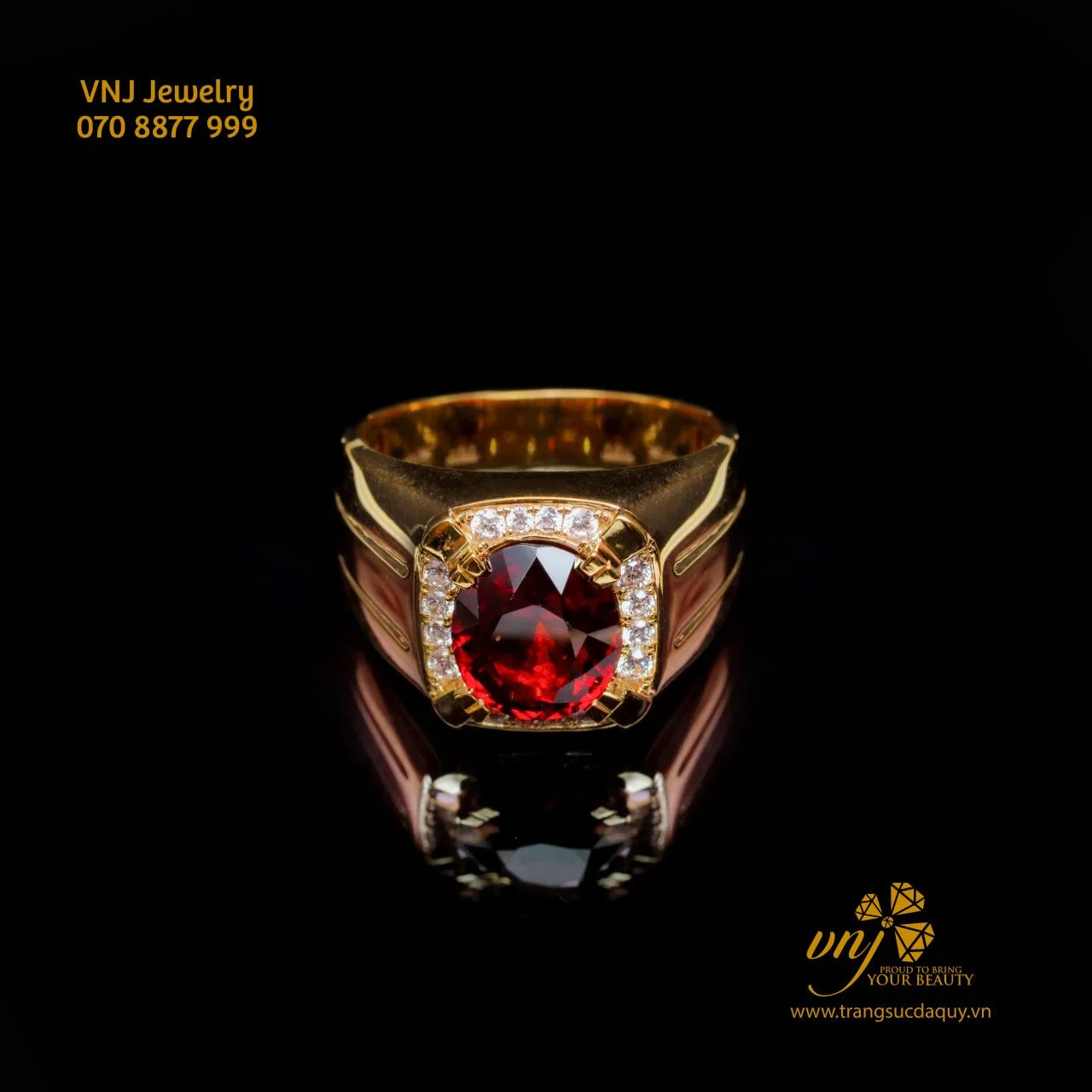 Nhẫn Đá Garnet Đỏ Thiên Nhiên (4)