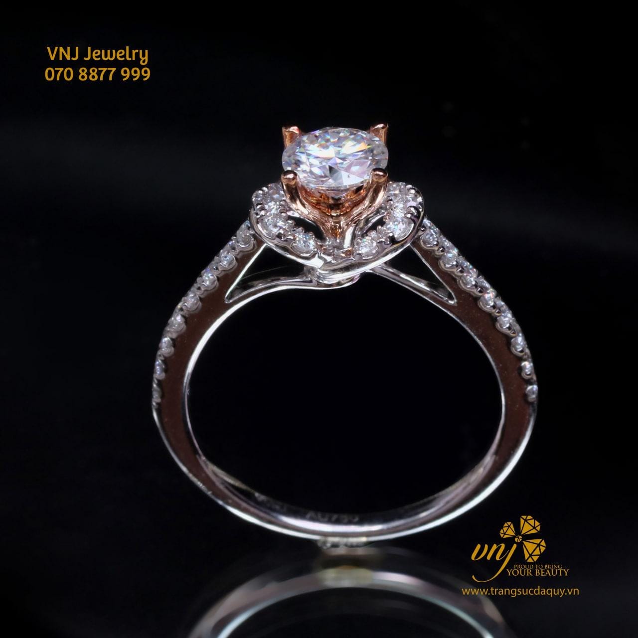 Nhẫn Kim Cương Tự Nhiên Vàng Hai Màu Nwd38 (2)