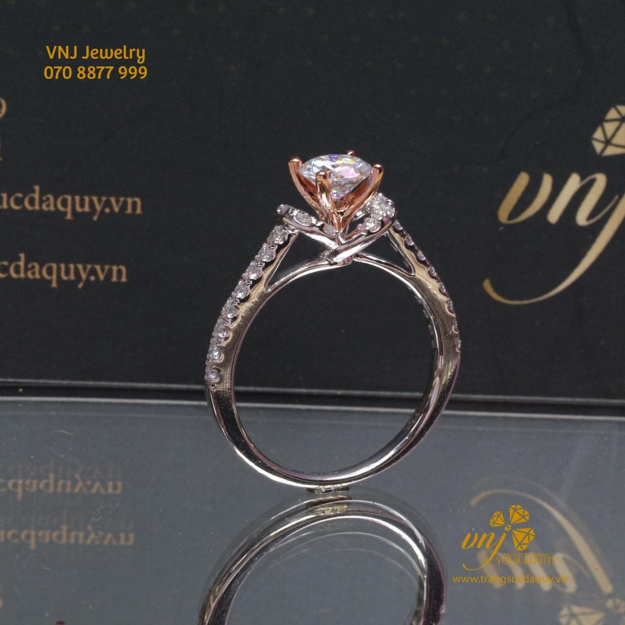 Nhẫn Kim Cương Tự Nhiên Vàng Hai Màu Nwd38 (4)