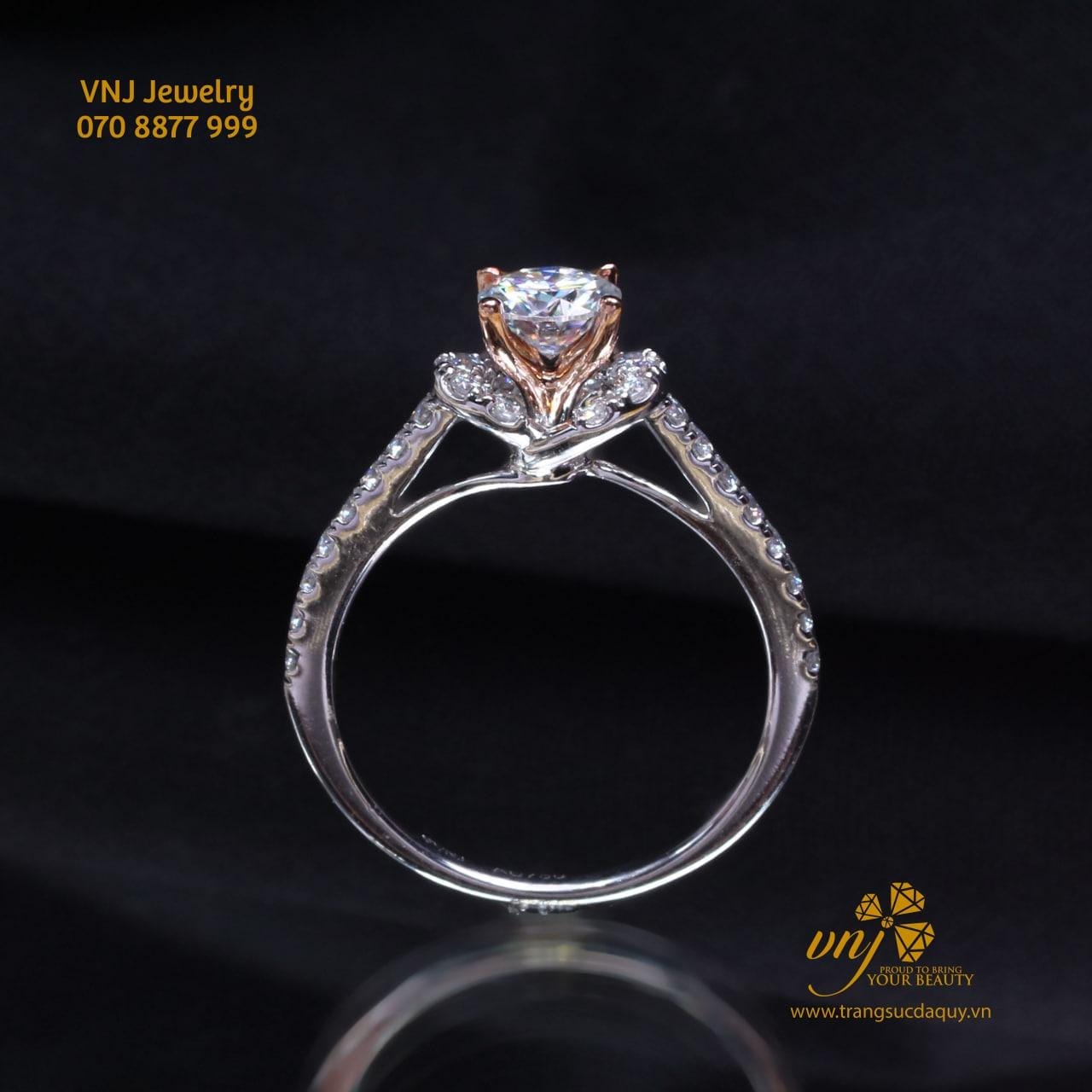 Nhẫn Kim Cương Tự Nhiên Vàng Hai Màu Nwd38