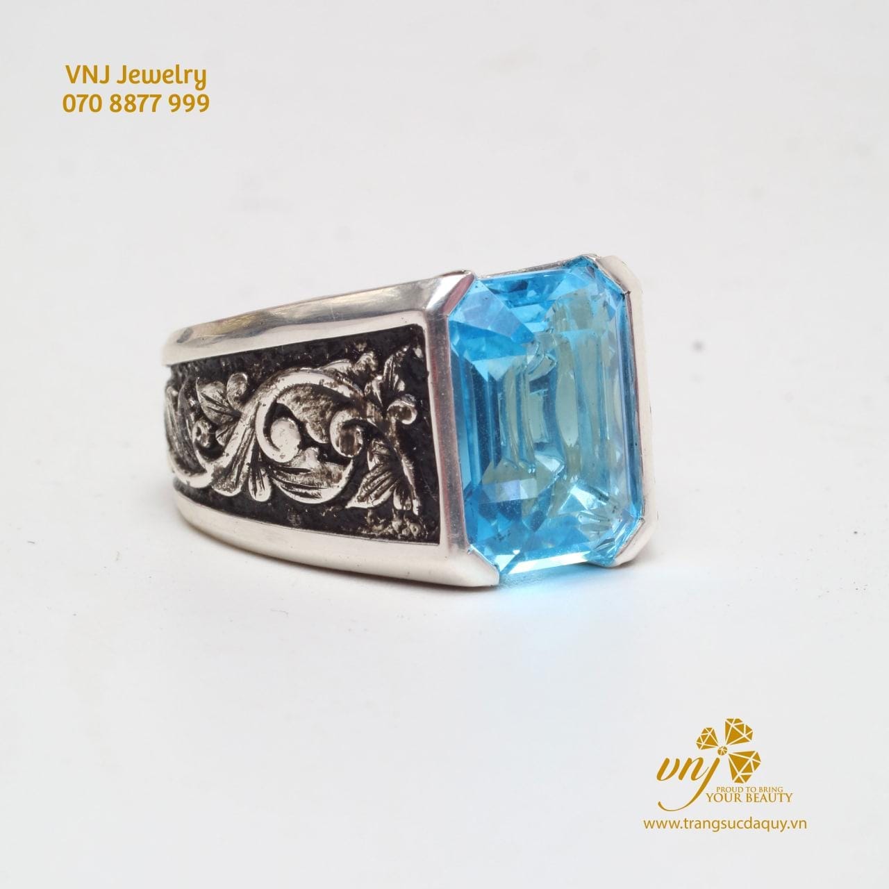 Nhẫn đá Topaz Nam (4)