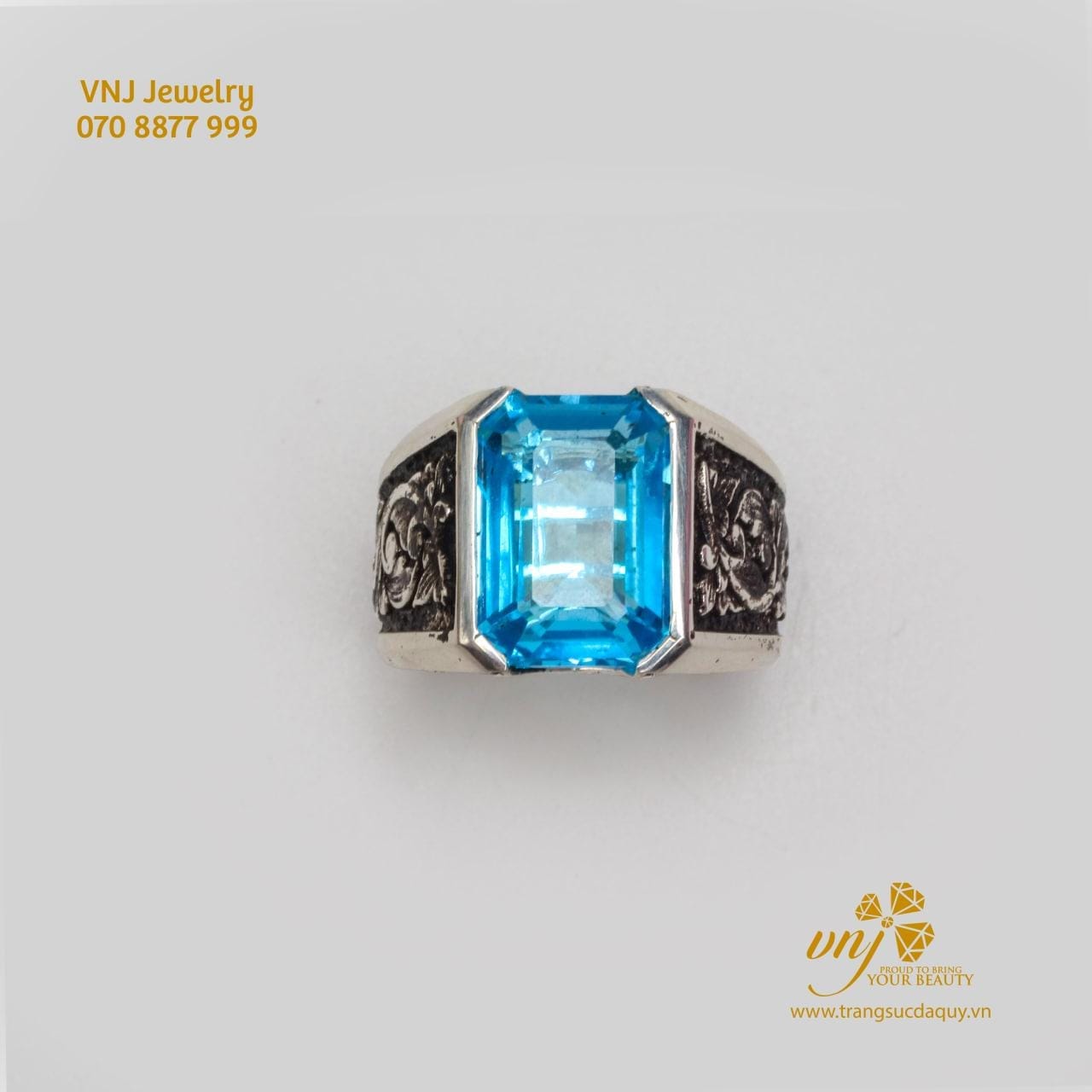 Nhẫn đá Topaz Nam