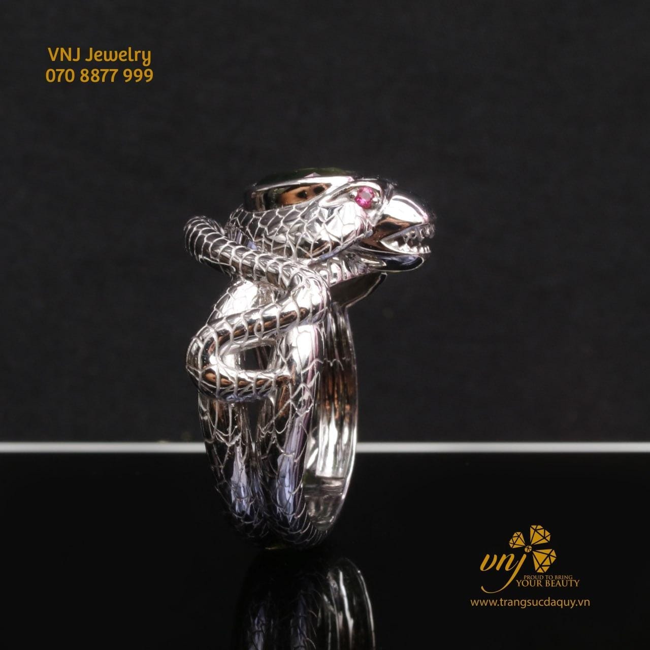 Nhẫn Rắn Hổ Mang Vàng Trắng 18k (2)
