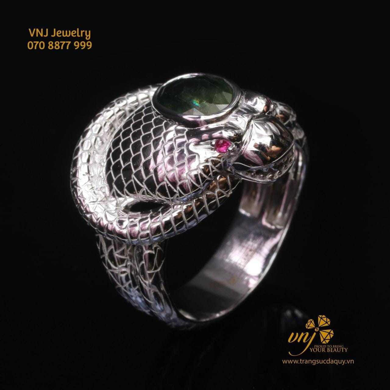 Nhẫn Rắn Hổ Mang Vàng Trắng 18k (3)