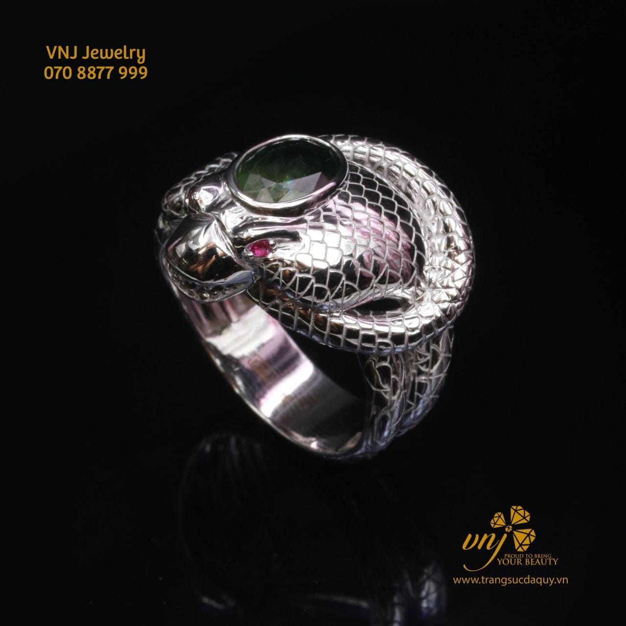 Nhẫn Rắn Hổ Mang Vàng Trắng 18k (7)