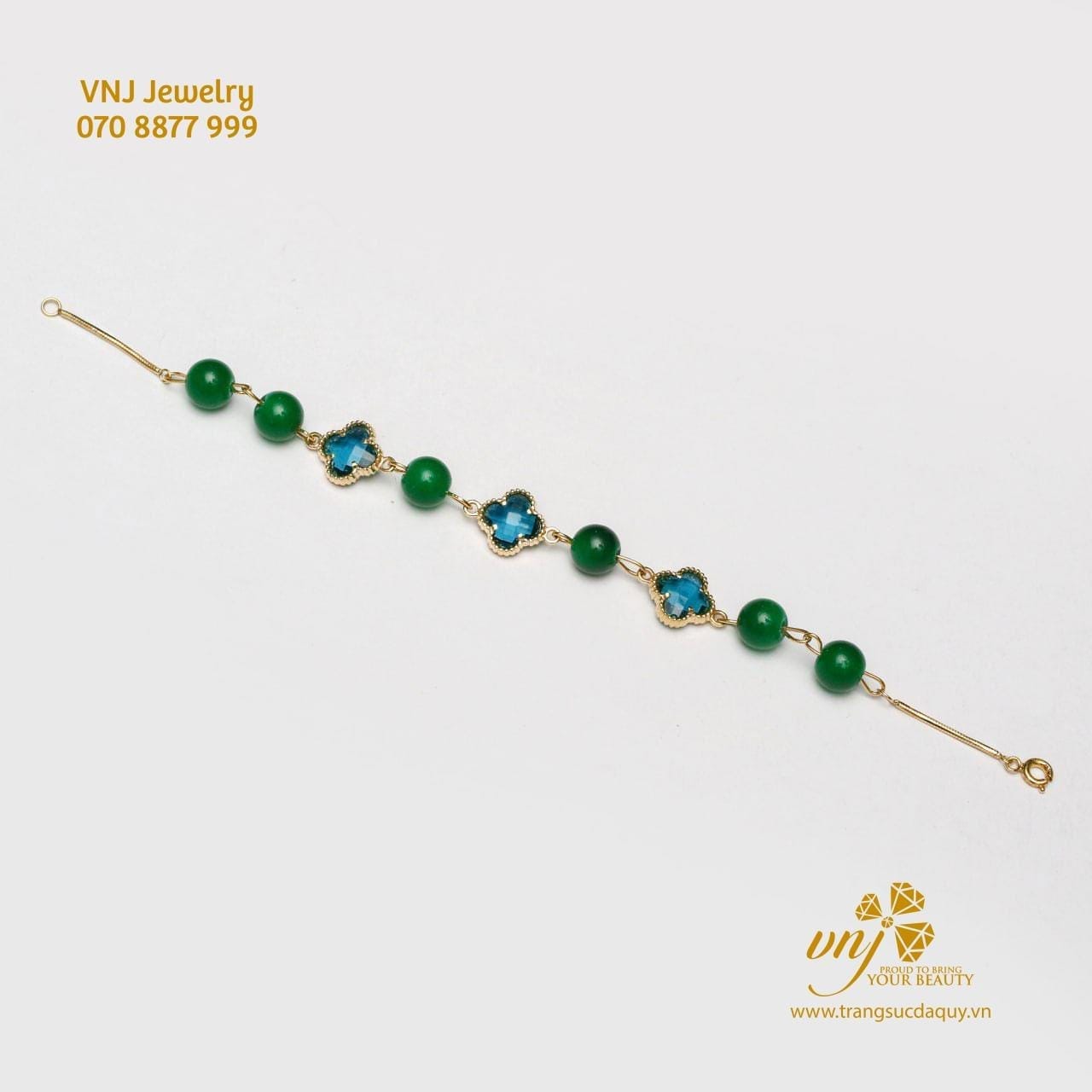 Vòng Tay Cỏ 4 Lá Ngọc Mích Mix Topaz (3)