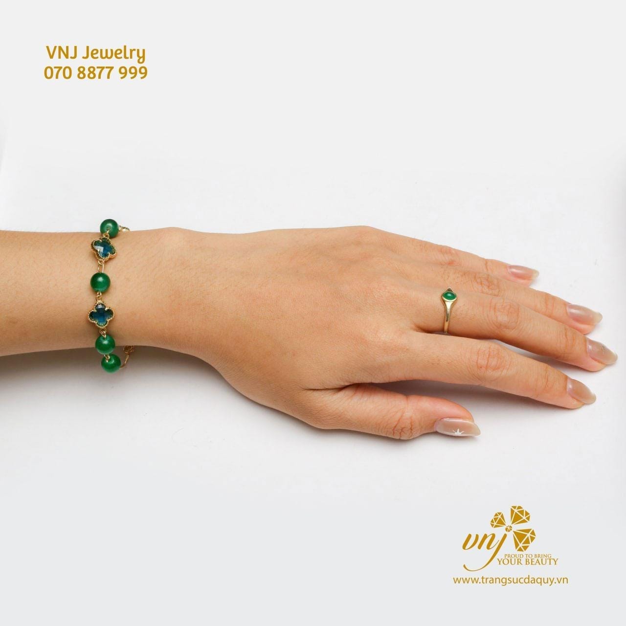 Vòng Tay Cỏ 4 Lá Ngọc Mích Mix Topaz (4)