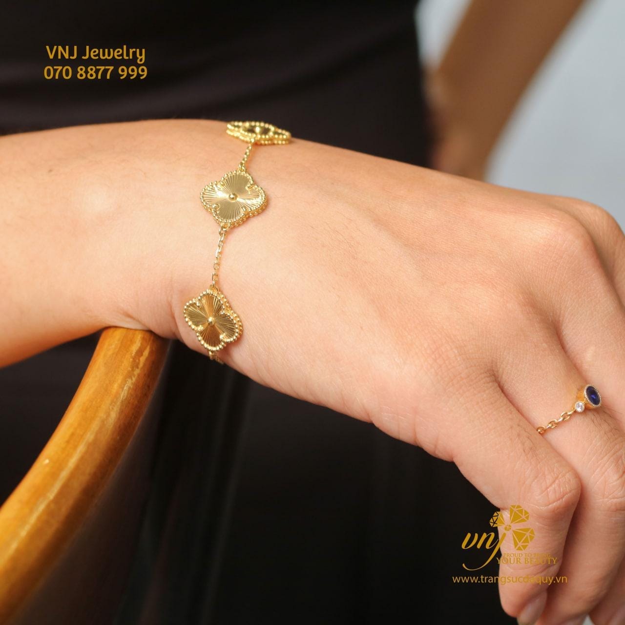 Vòng Tay Cỏ 4 Lá Vàng (4)