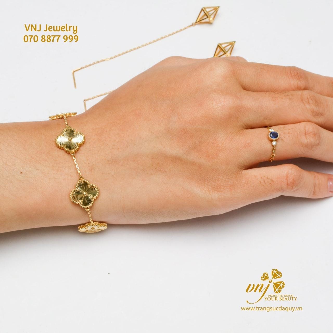 Vòng Tay Cỏ 4 Lá Vàng (5)