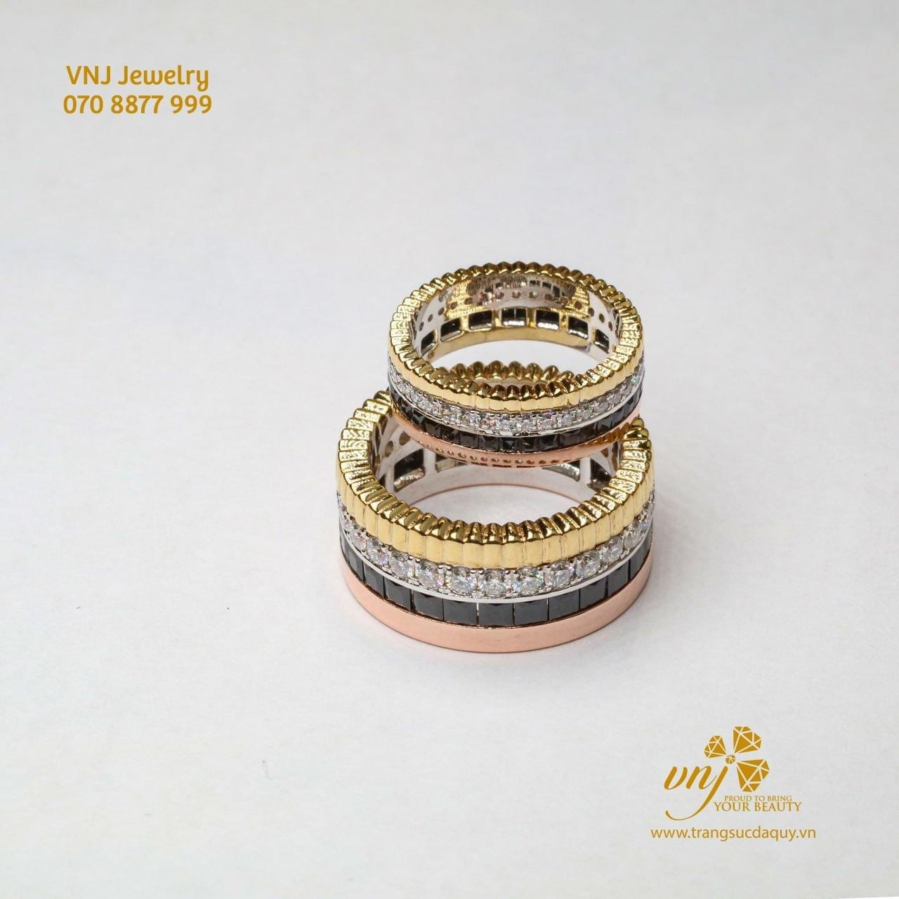Nhẫn Cưới Kim Cương Vàng 18k 3 Màu Nc93 (3)