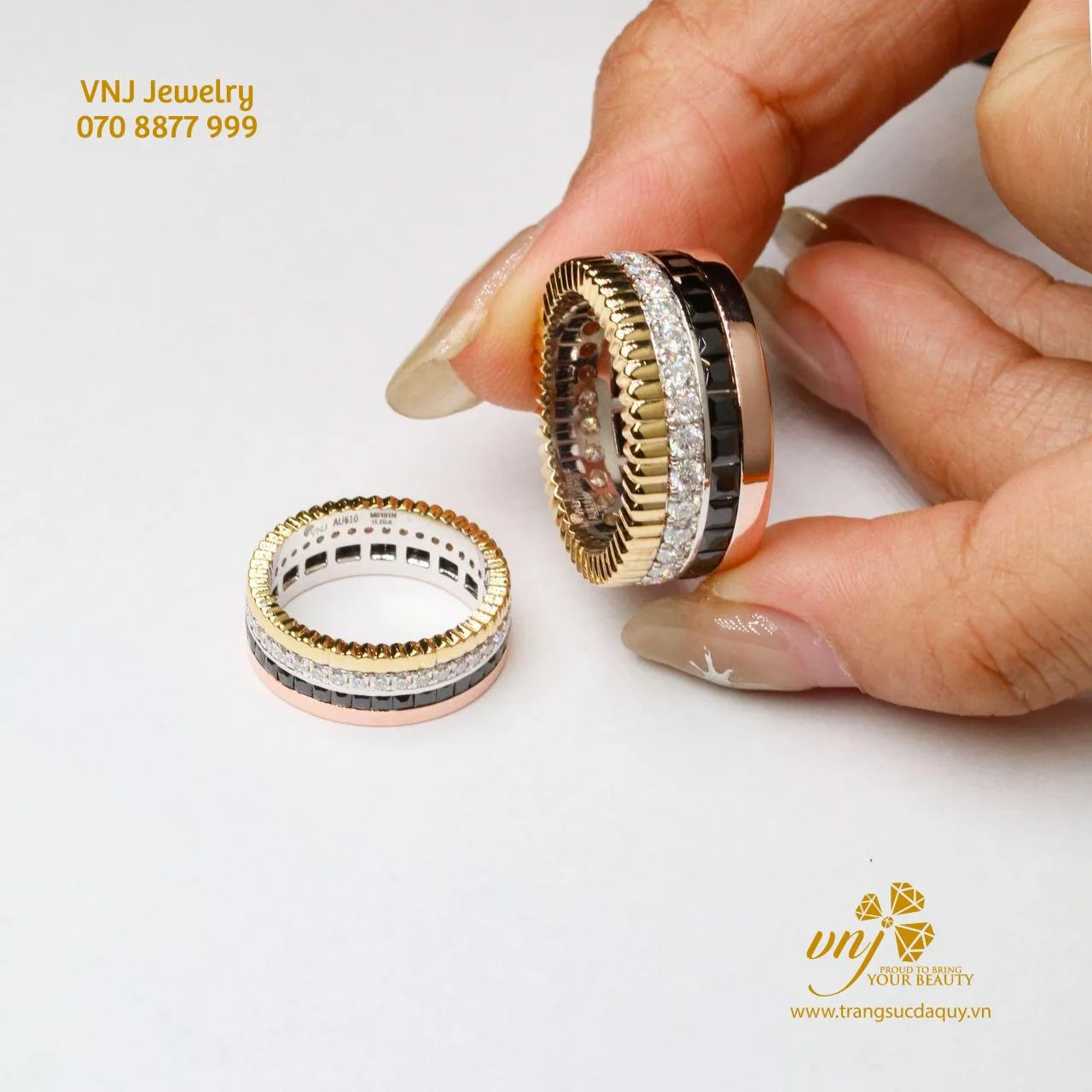 Nhẫn Cưới Kim Cương Vàng 18k 3 Màu Nc93 (4)
