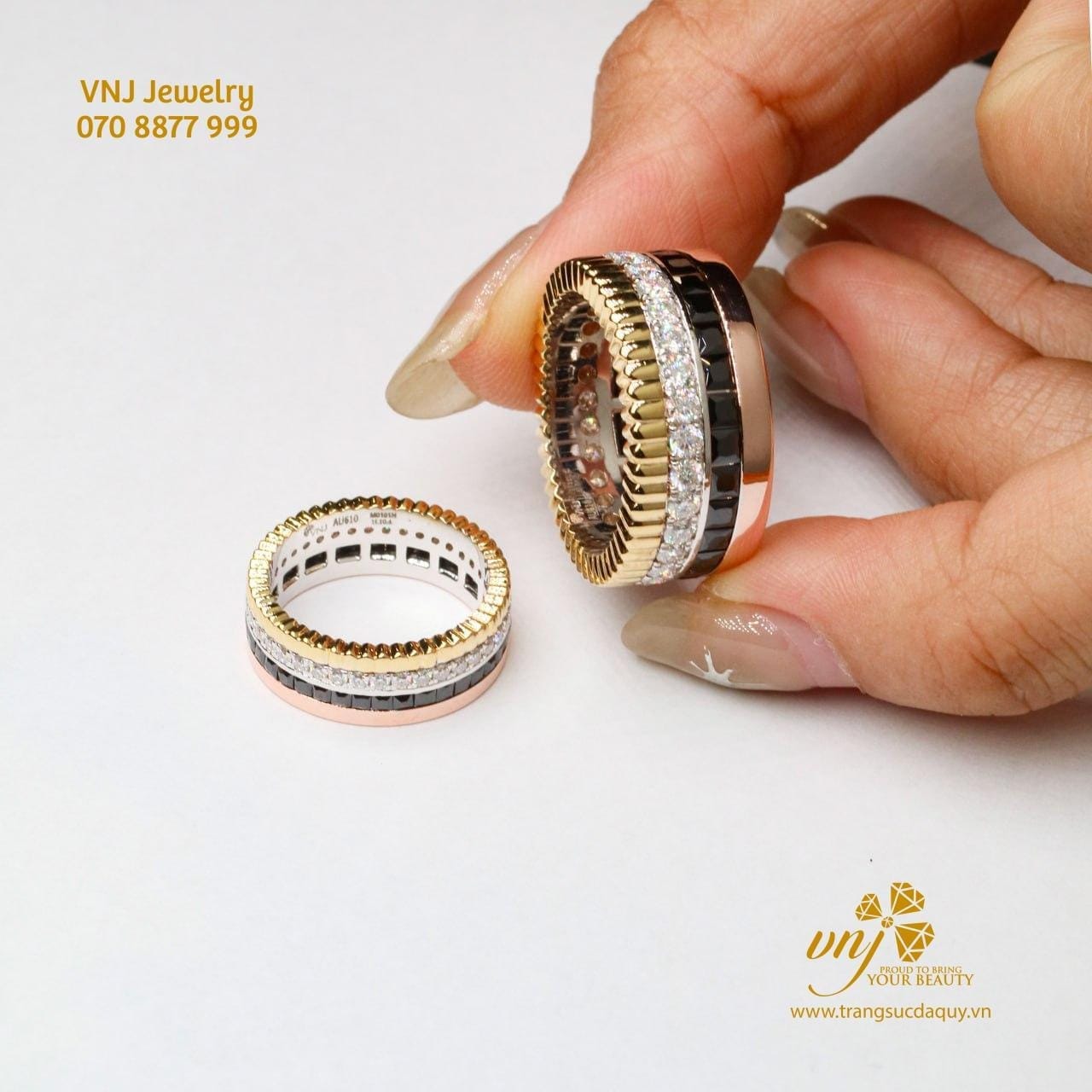 Nhẫn Cưới Kim Cương Vàng 18k 3 Màu Nc93 (4)