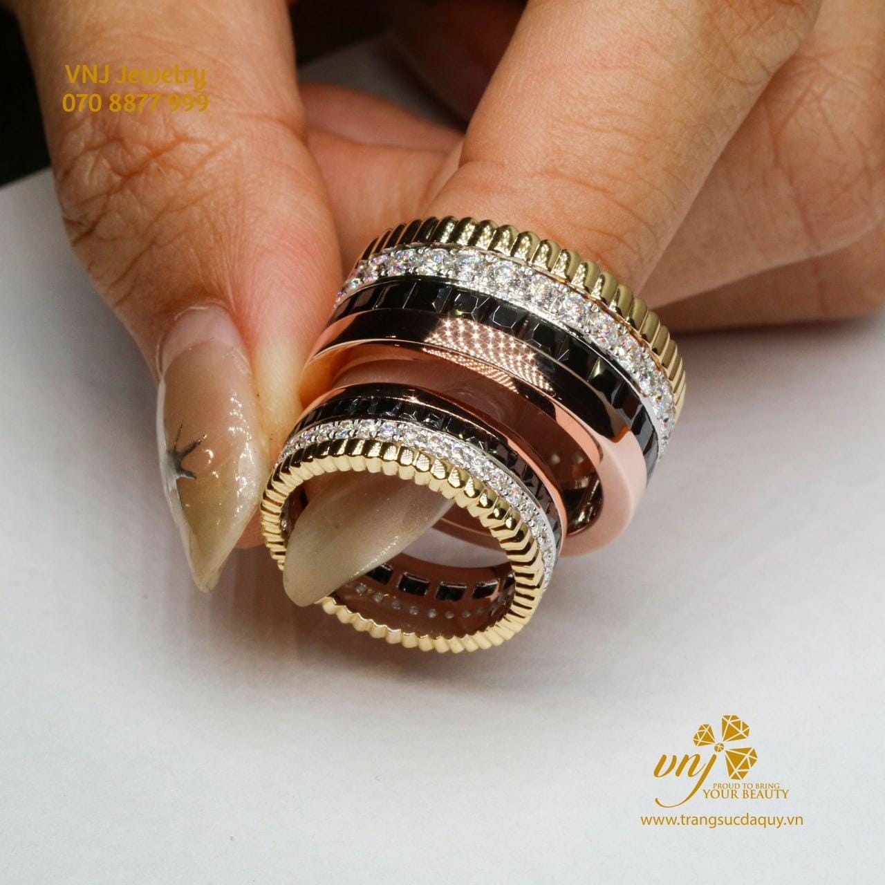 Nhẫn Cưới Kim Cương Vàng 18k 3 Màu Nc93 (5)