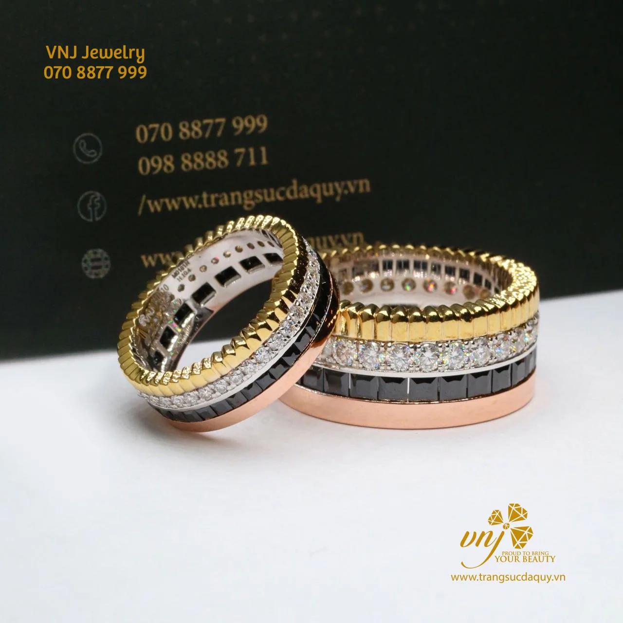 Nhẫn Cưới Kim Cương Vàng 18k 3 Màu Nc93 (7)