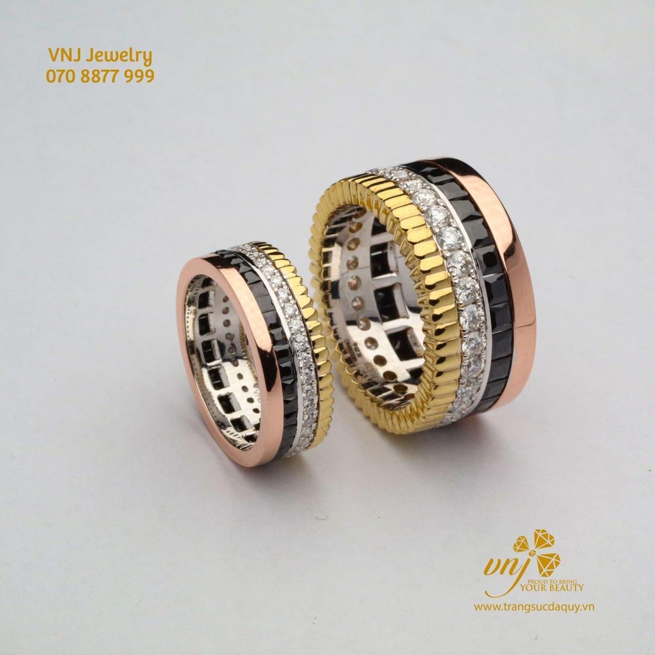 Nhẫn Cưới Kim Cương Vàng 18k 3 Màu Nc93 (9)