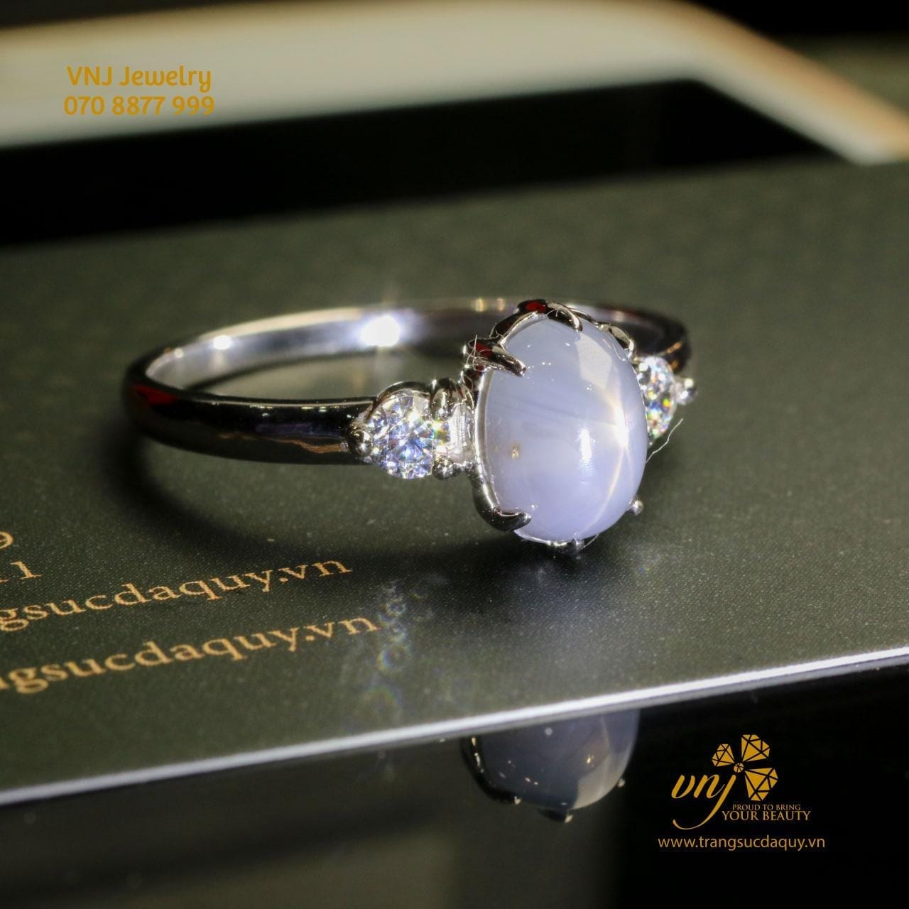 Nhẫn Nữ Đá Sapphire Sao (2)