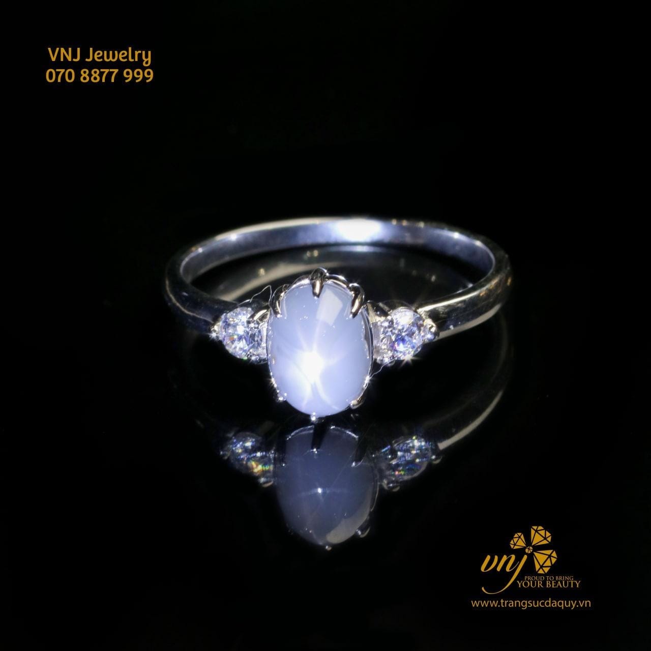 Nhẫn Nữ Đá Sapphire Sao (3)