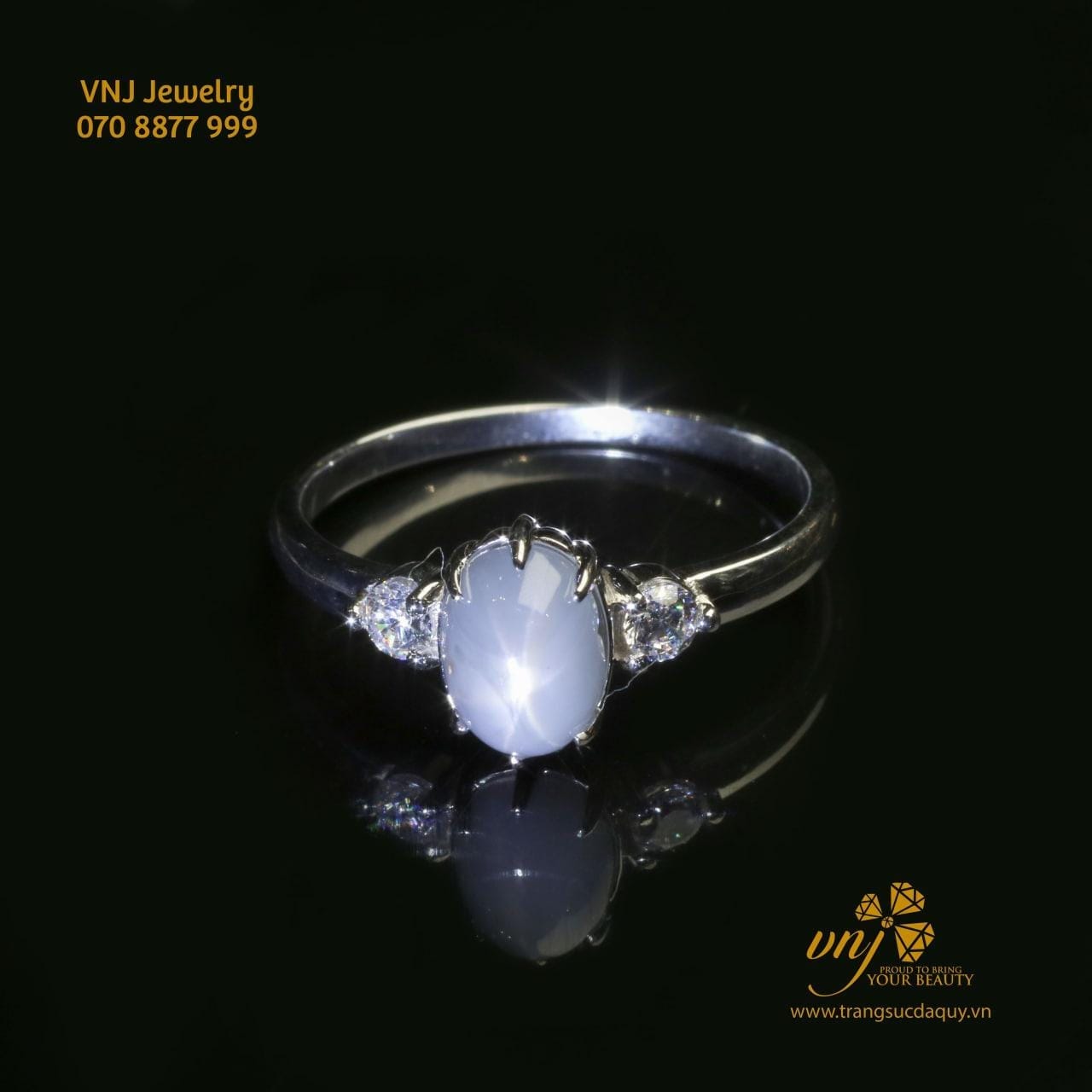 Nhẫn Nữ Đá Sapphire Sao (4)