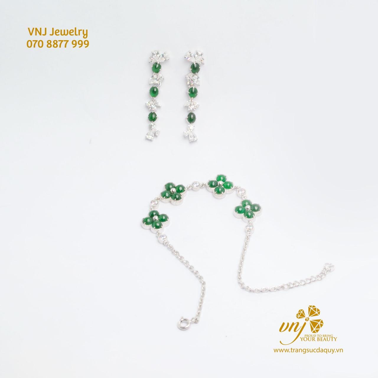 Bộ Trang Sức Ngọc Phỉ Thuý Tự Nhiên Bs6