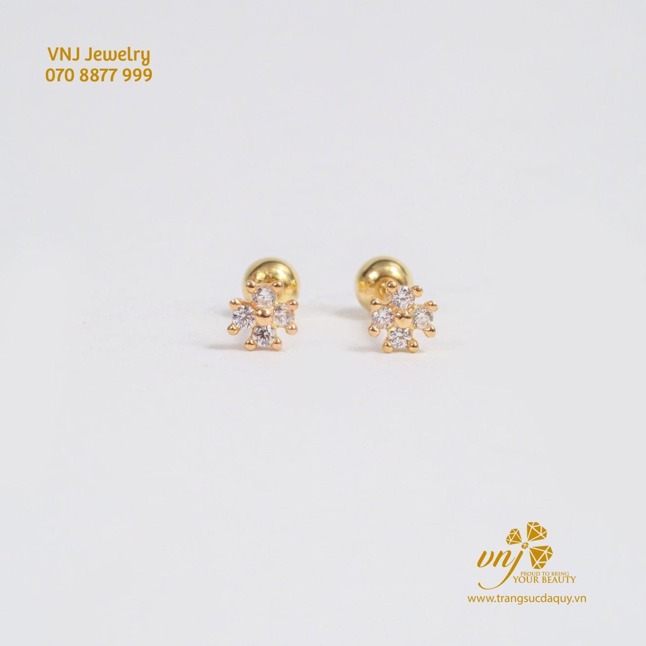 Bông Tai Vàng 14k Cỏ 4 Lá (4)