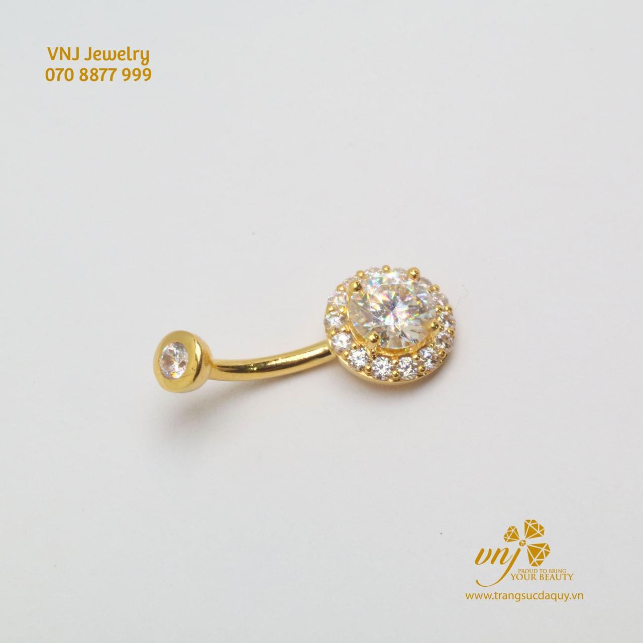Khuyên Rốn Kim Cương Vàng 18k (3)