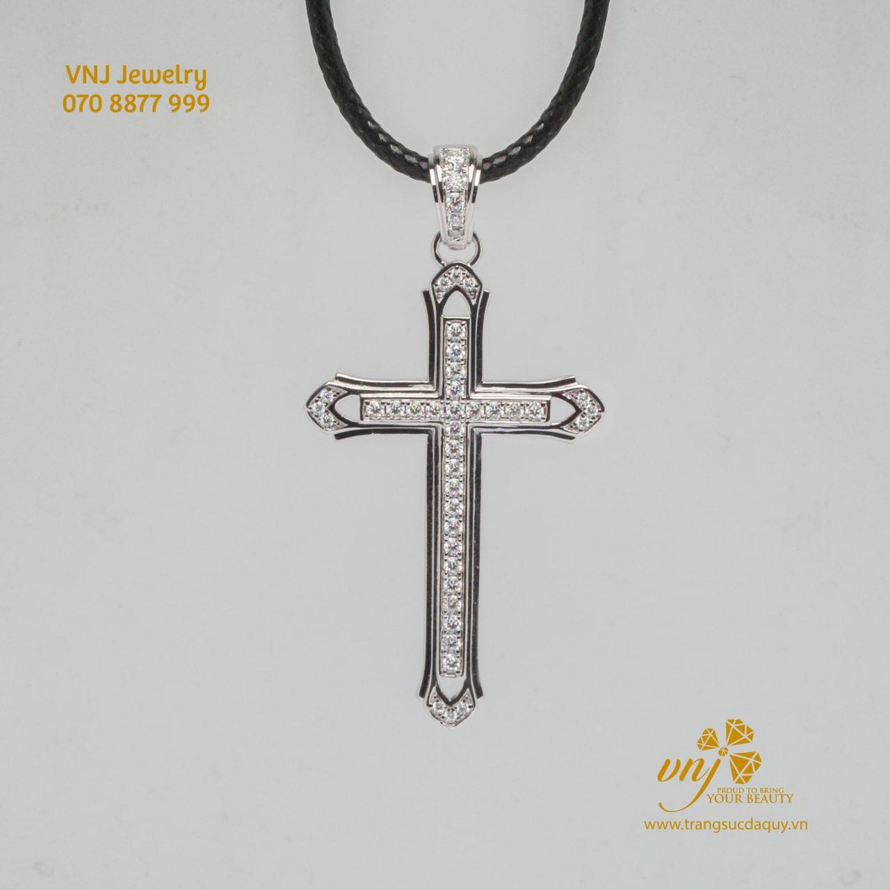 Mặt Dây Thánh Giá Kim Cương Mdtg12 (2)